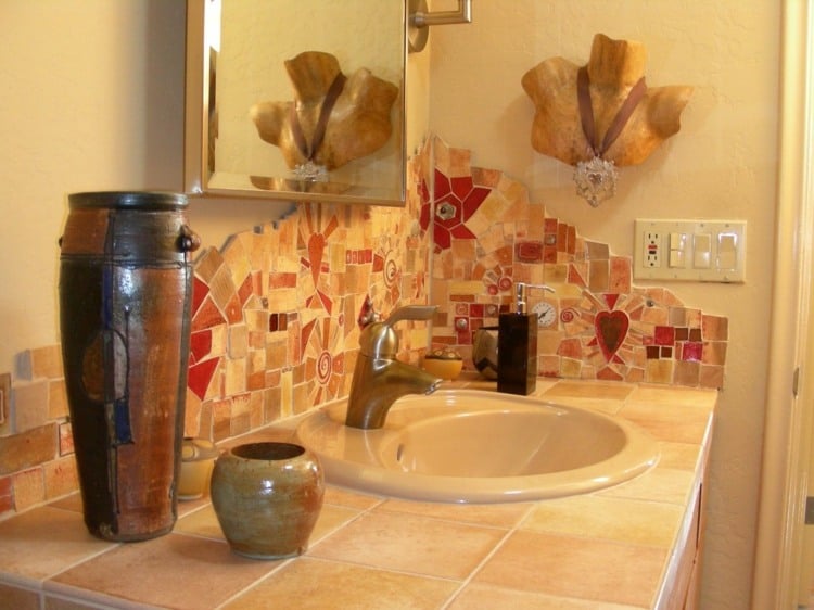 peinture-carrelage-salle-bain-pieces-carreaux-couleur-rouge-terre-cuite-beige peinture carrelage salle de bain