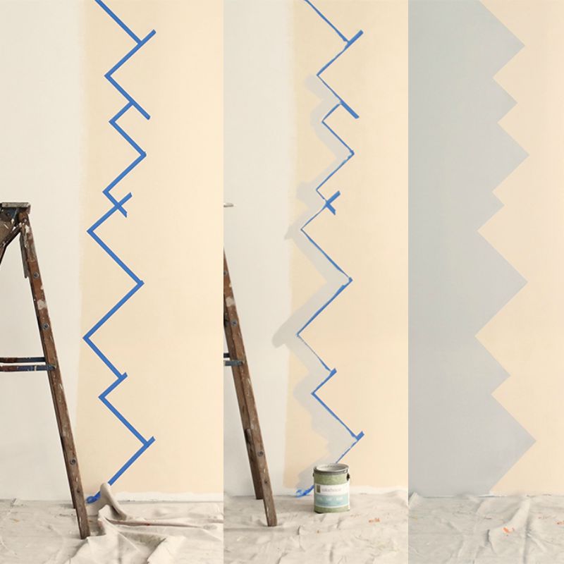 peinture d'intérieur bicolore motif zigzag irrégulier