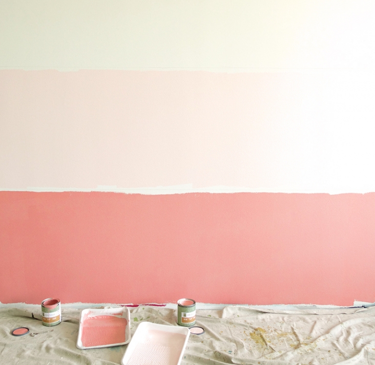 peinture-intérieur tendance dégradé blanc cassé crème rose pastel