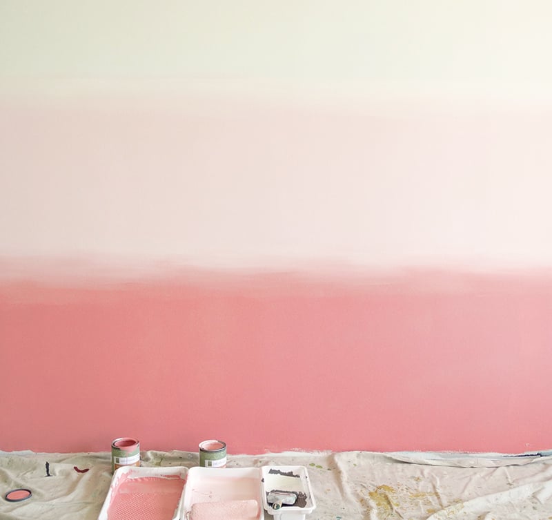 peinture d'intérieur tendance dégradé nuances roses chambre fille