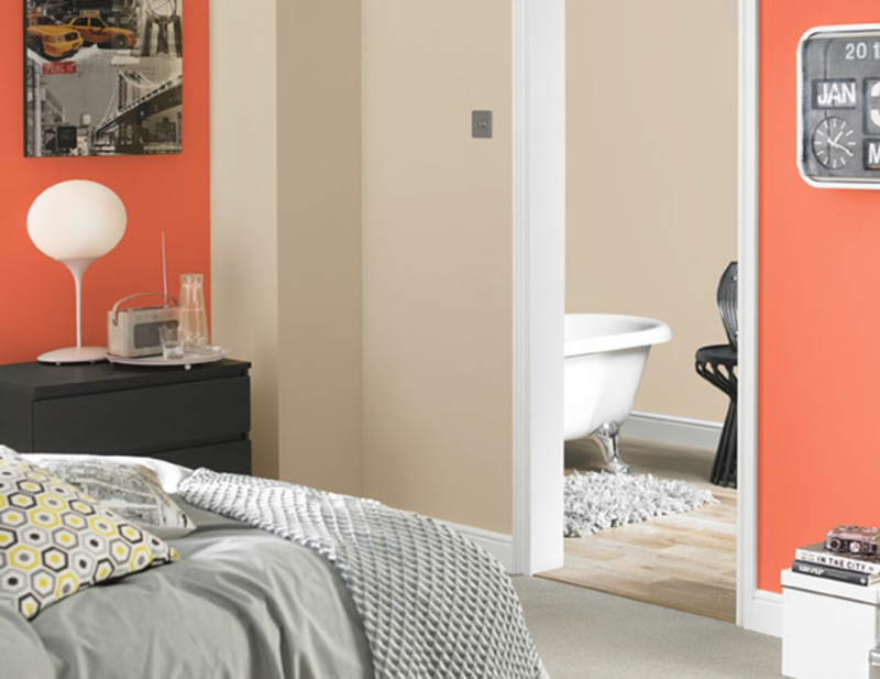 peinture-murale--orange-beige-chambre-coucher