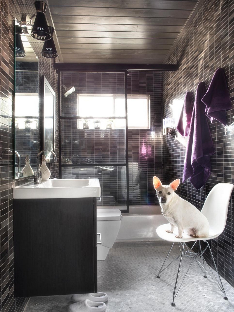 petite salle de bains avec WC idées-carrelage-mural-petit-format