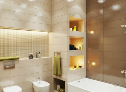 petite-salle-de-bains-toilettes-spots-encastres-baignoire-rectangulaire-tapis-rond