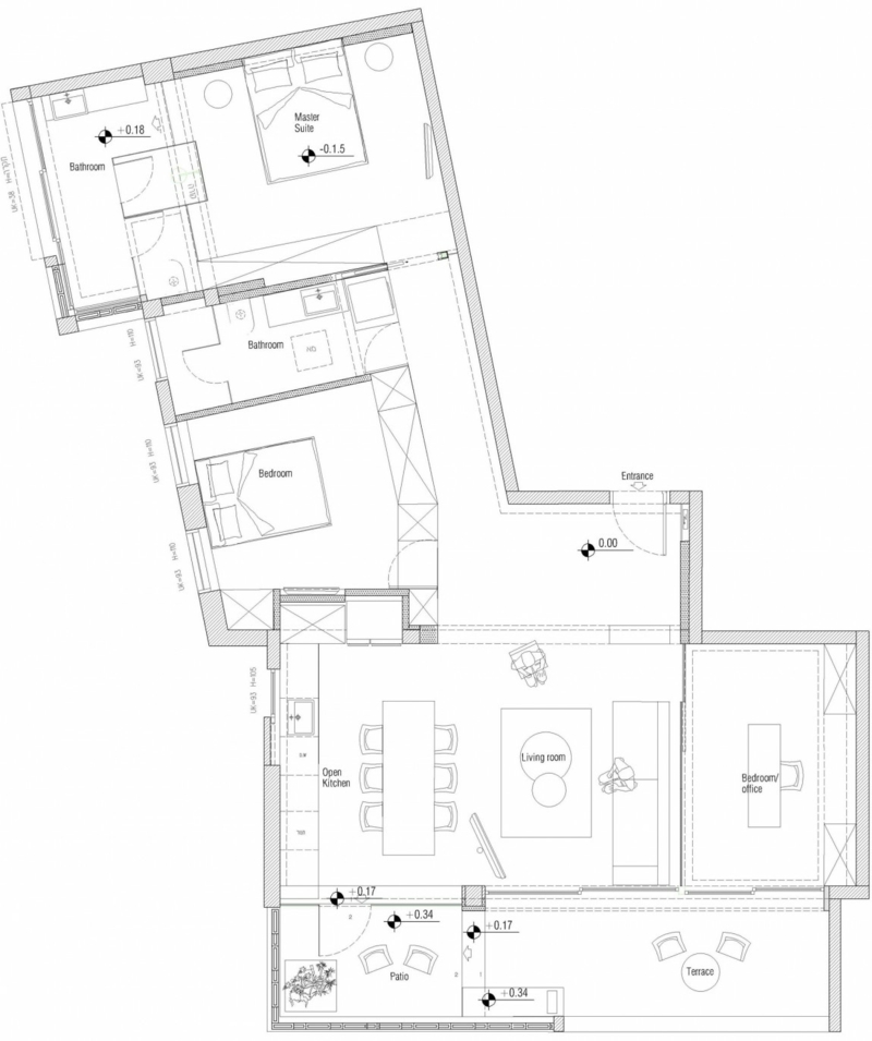 plan-architectural-appartement-Tel-Aviv-meubles-rangement