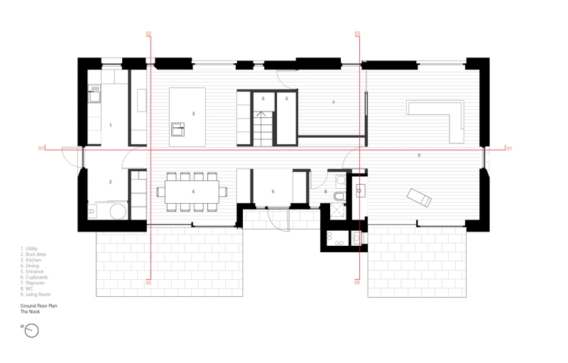 plan architectural maison champêtre moderne -Angleterre