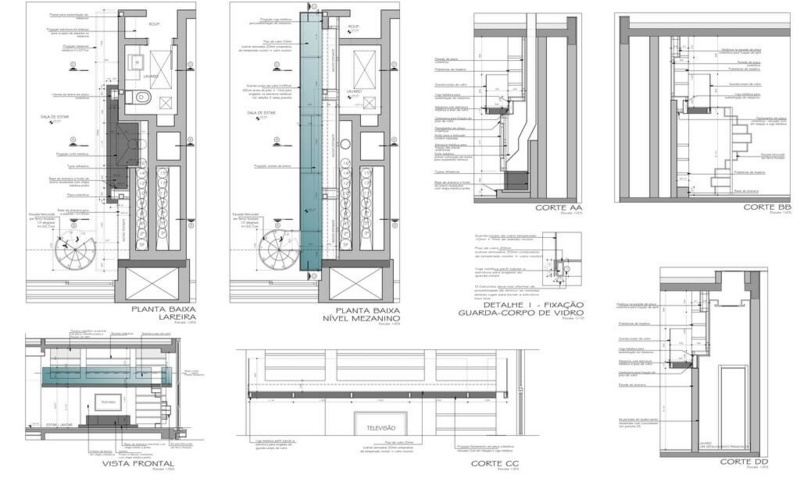 plan-architectural studio penthouse Brésil décoration-intérieur