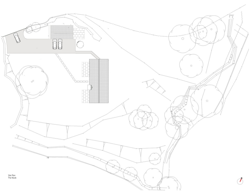 plan-maison champêtre moderne Angleterre jardin forêt entoure