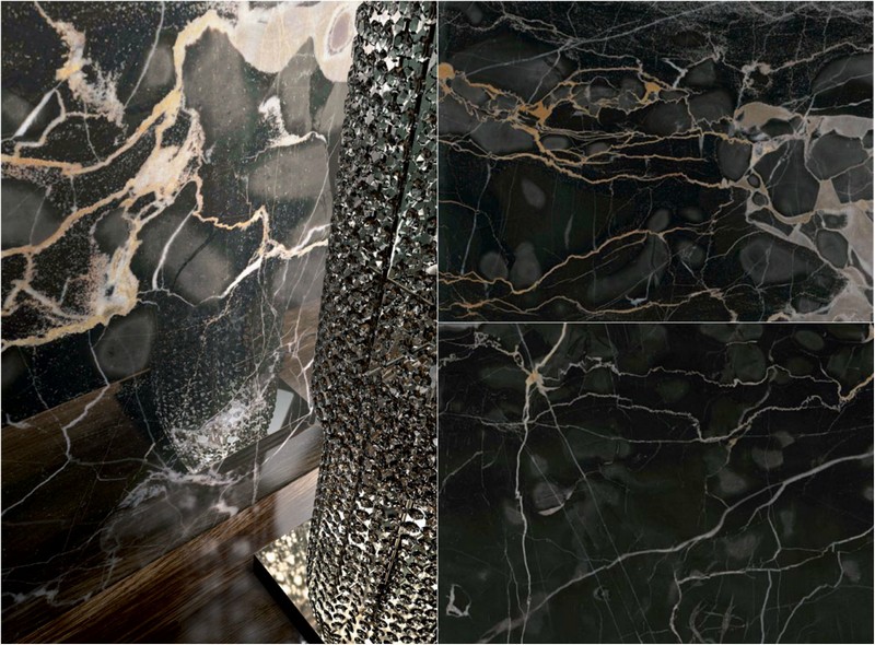 revetement-mural-imitation-pierre-marbre-noir-veines-blanc-or-nero-portoro revêtement mural imitation pierre