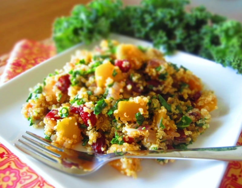 salade d'automne fruits légumes quinoa poivrons potiron