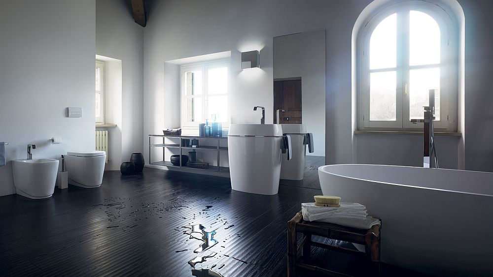 salle-bain-italienne bidet wc lavabo colonne baignoire Habi Scavolini