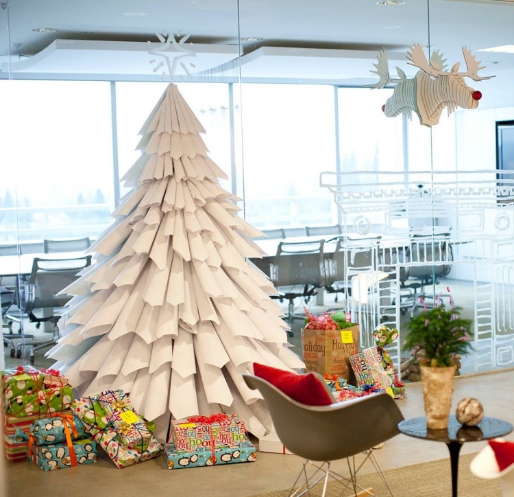 sapin Noël décoration 3D fabriquer papier recyclé