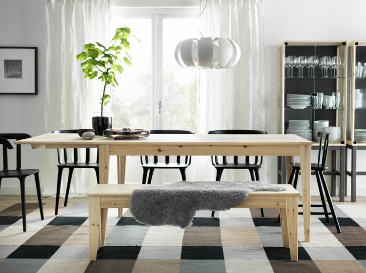 Tapis salle à manger: 50 idées pour choisir la forme Salle manger décor à Buffet