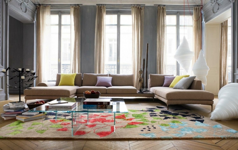 tapis-salon-beige-motifs-couleurs-assorti-canapé-design