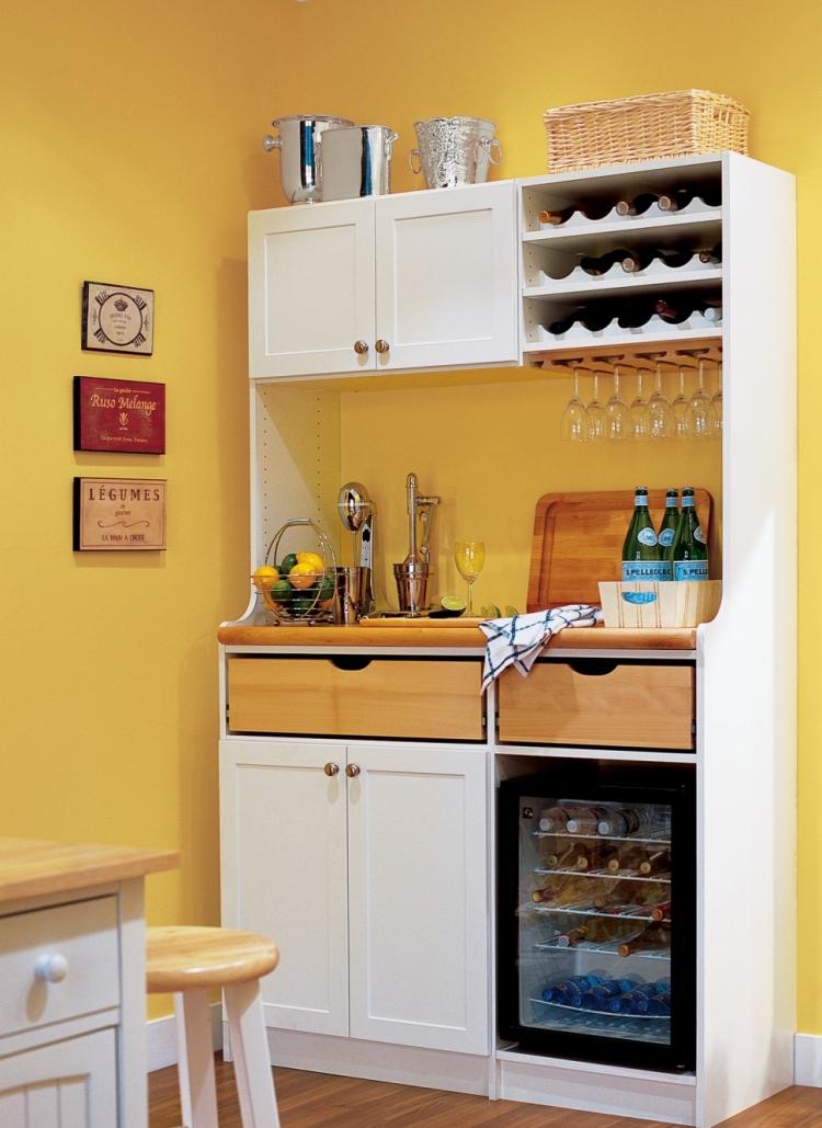 amenagement-petit-espace-cuisine-armoire-peinture-jaune