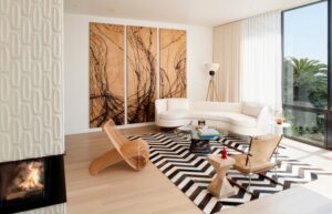 canape-demi-lune-blanc-tapis-motif-chevron-chaise-design-bois