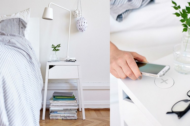 chargement-sans-fil-table-chevet-blanche-plaque-recharge-ikea chargement sans fil