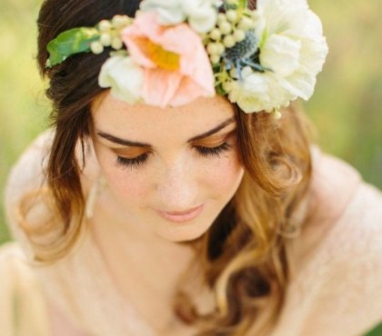 couronne fleurs cheveux mariage style boho chic champêtre