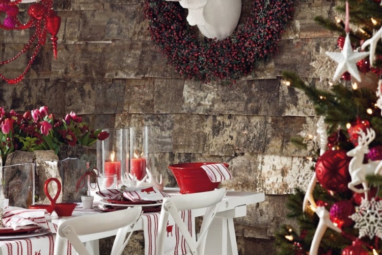 Déco table Noël rouge et blanc -50 idées de déco moderne et traditionnelle