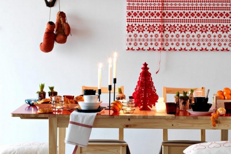 Déco table Noël rouge et blanc -50 idées de déco moderne et traditionnelle