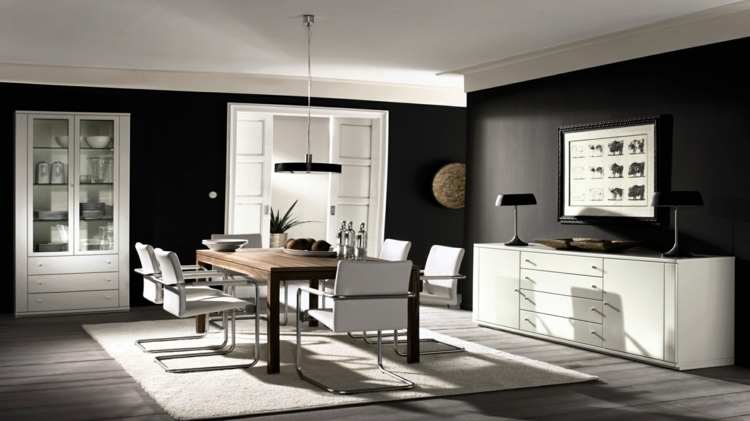 decoration-buffet-bicolore-noir-blanc-lampes-table-noires