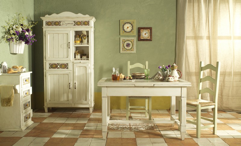 decoration-maison-campagne-meubles-bois-blanc-carrelage-sol-blanc-terre-cuite