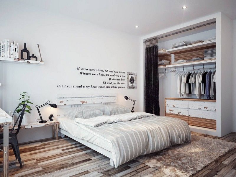 Dressing pour petite chambre idées fonctionnelles modernes Penderie avec rideau ikea
