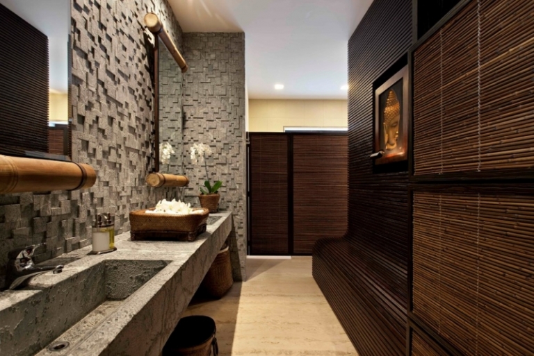déco salle de bain zen mur-lavabo-pierre-naturelle