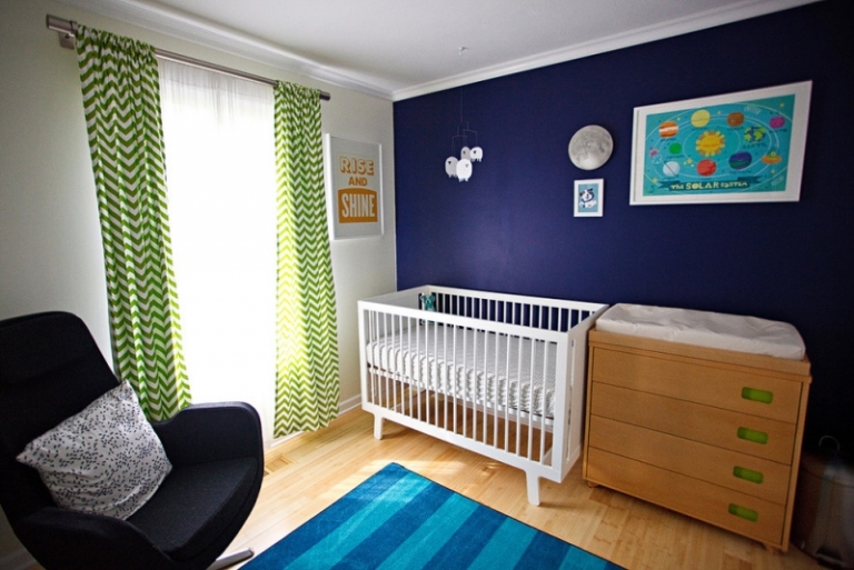 décoration chambre bébé garçon bleu-indigo