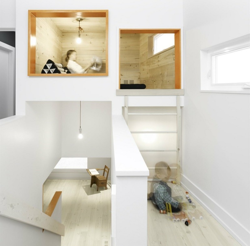 Escalier gain de place et idées grande hauteur sous plafond Amenagement inspiration Escalier