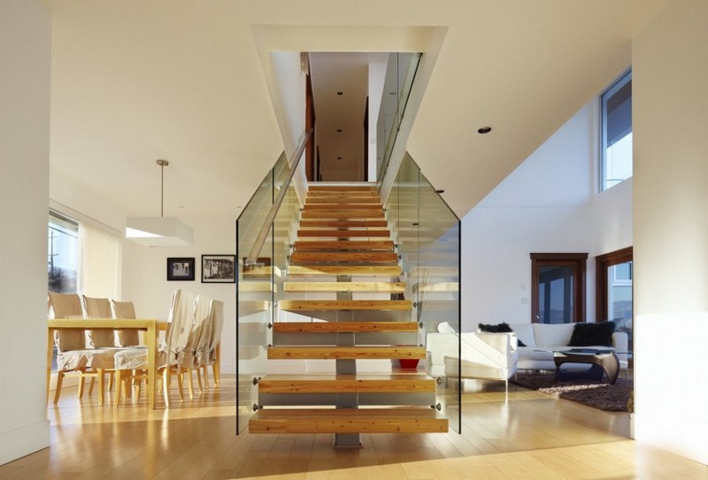 escaliers-bois-droit-marches-bois-garde-corps-verre escaliers en bois