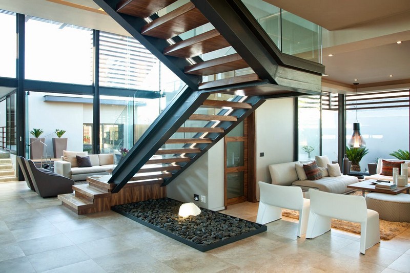 escaliers-bois-droits-garde-corps-verre-metal escaliers en bois 