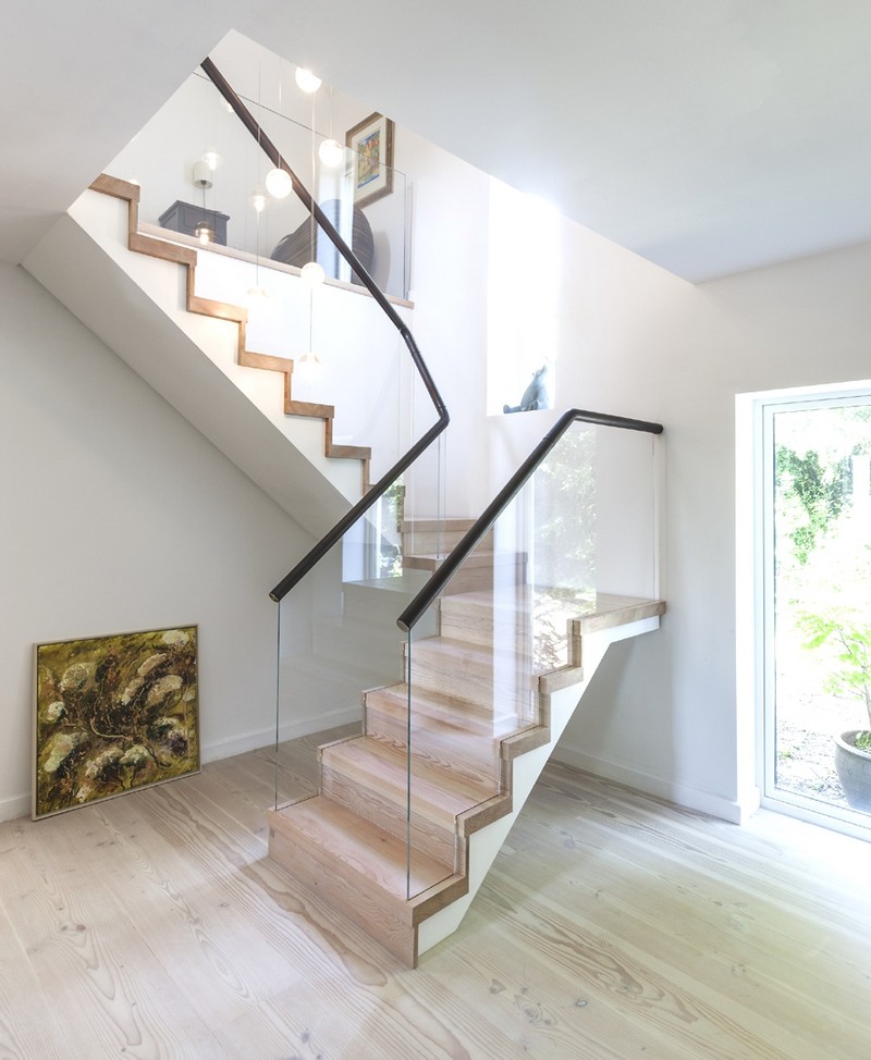 escaliers-bois-marches-bois-garde-corps-verre-main-courante-bois escaliers en bois