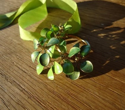 fabriquer des bijoux pendentif-vert-anneau-plaqué-or