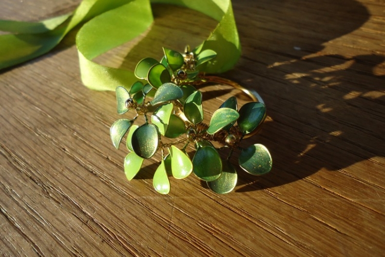 fabriquer des bijoux pendentif-vert-anneau-plaqué-or
