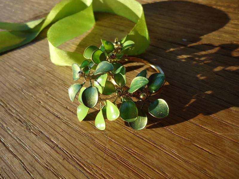 fabriquer des bijoux pendentif-vert-anneau-plaqué-or