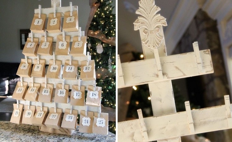 Fabriquer un calendrier de l’Avent en bois -15 arbres de Noël