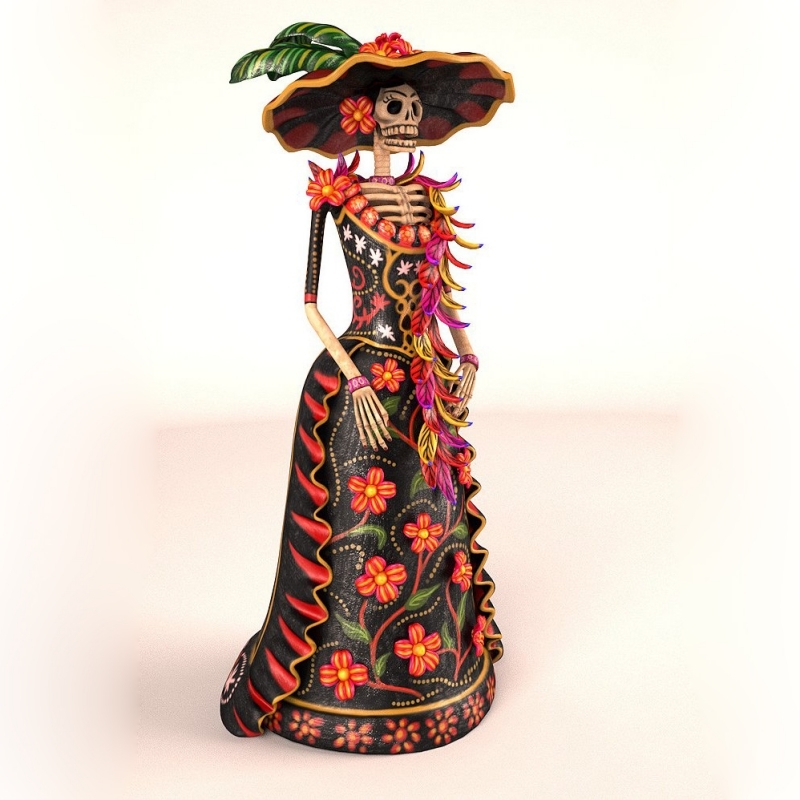 fête-morts-Calavera-Catrina-déguisée-costume-traditionnel