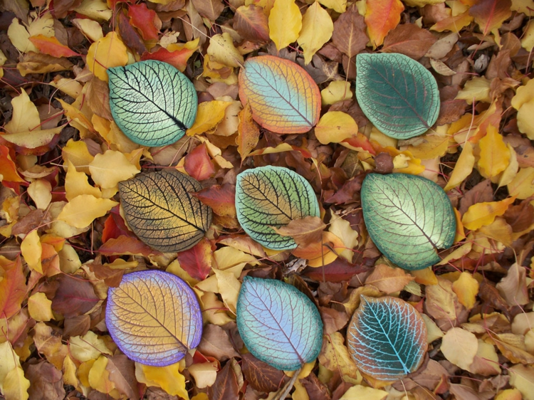 galets-décoratifs-multicolores-forme-feuille-automne