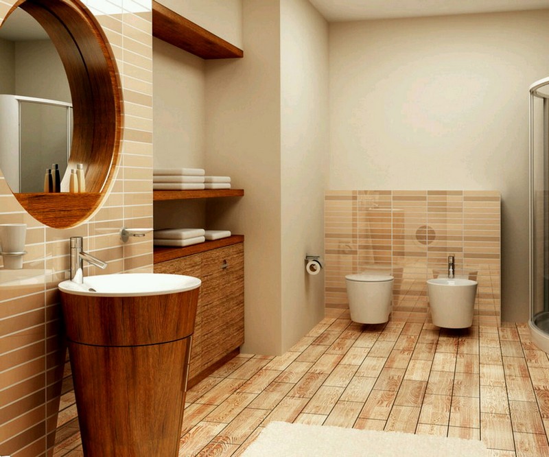 image-salle-bain-naturelle-carrelage-sol-aspect-bois-meubles-bois-vasque-pied image salle de bain