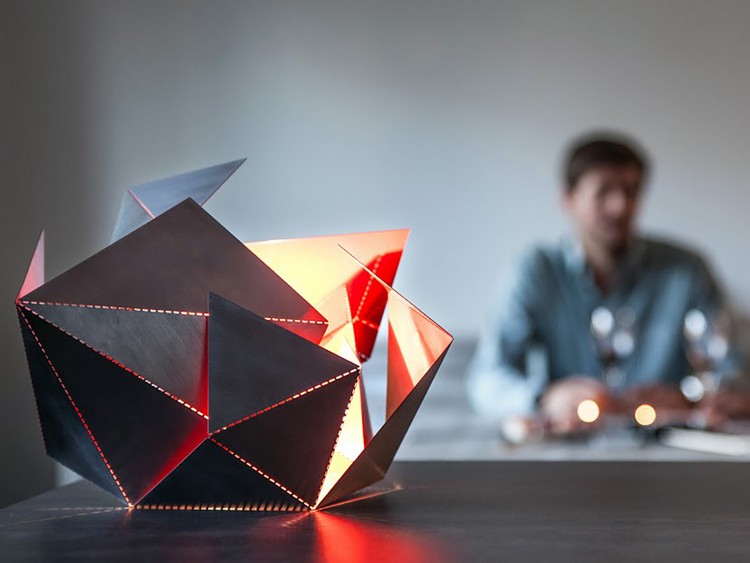 lampe-origami-feuilles-métal