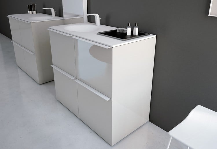meuble-sous-vasque-salle-bain-modulable-blanc-pied-Ka-serie-Inbani meuble sous vasque salle de bain