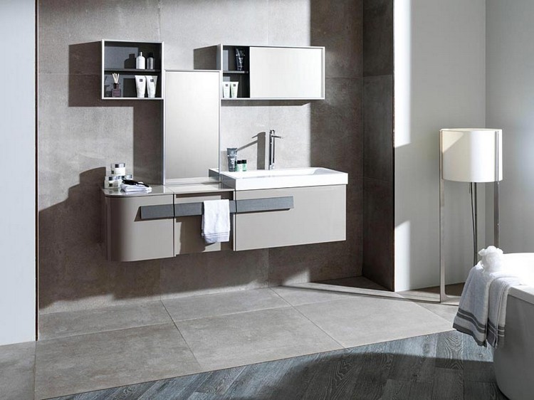 Meuble sous vasque salle de bain – 35 solutions design Meuble de salle de bain taupe