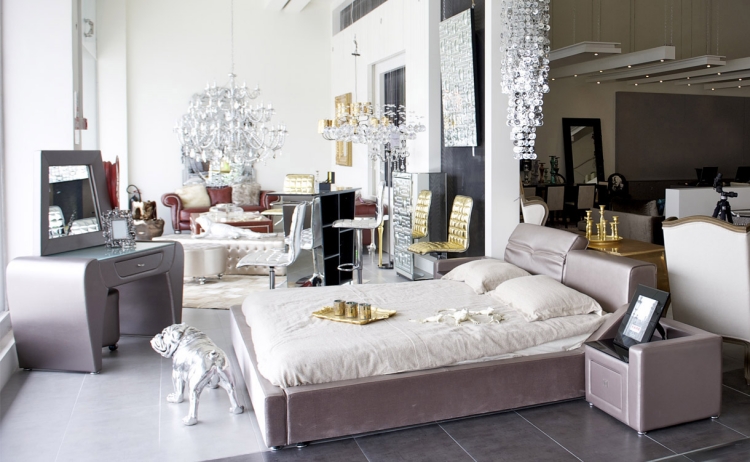meubles-baroques-lit-design-commode-moderne-gris-clair