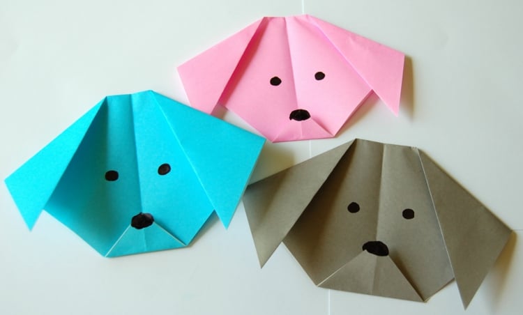 origami-animaux-chien-papier-colore origami animaux