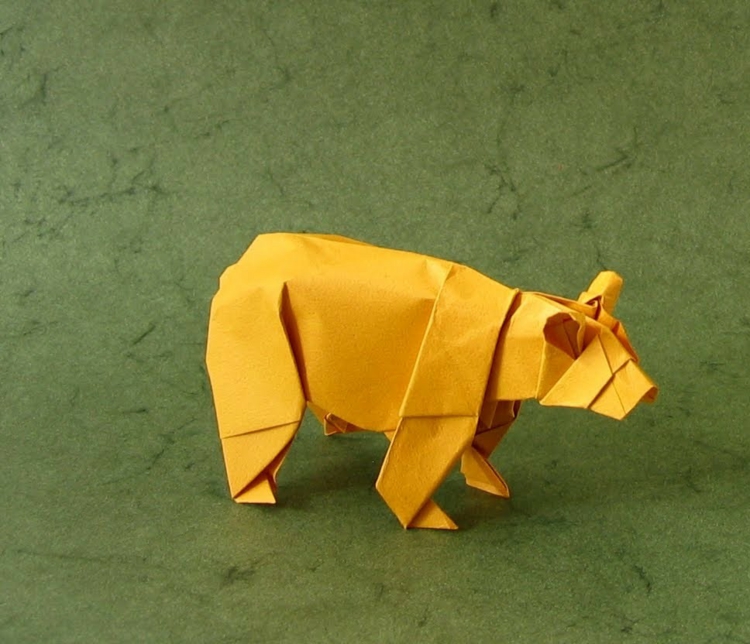 origami-animaux-ours-diy-papier-jaune origami animaux