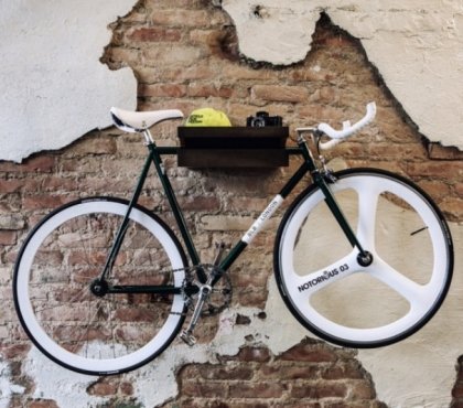 portе vélo mural horizontal mur-briques-apparentes