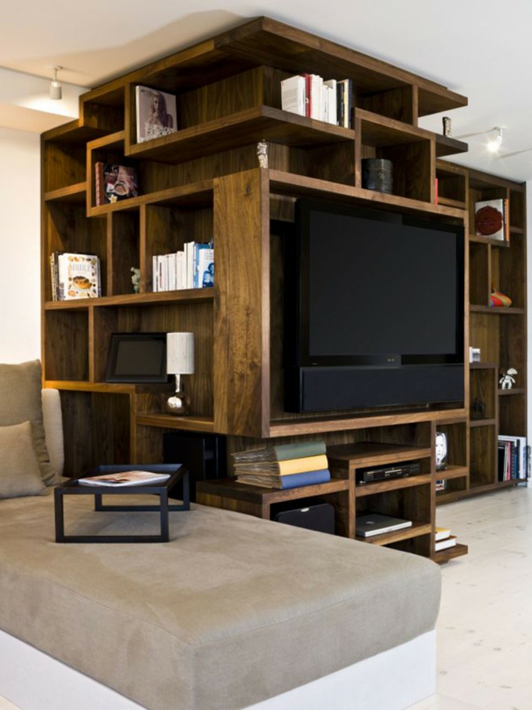 rangement salon moderne meuble-télé-désign-bois-massif
