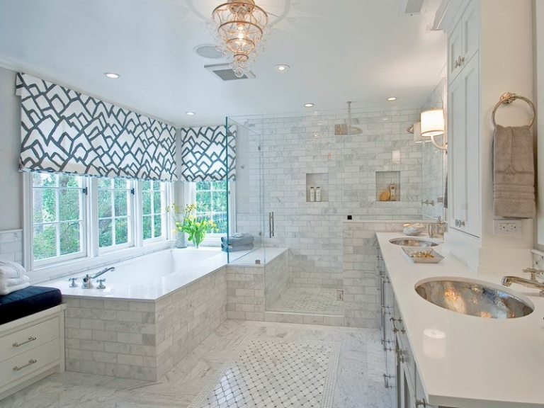 revêtement-mural-salle-bain-classique-carreaux-marbre-blanc