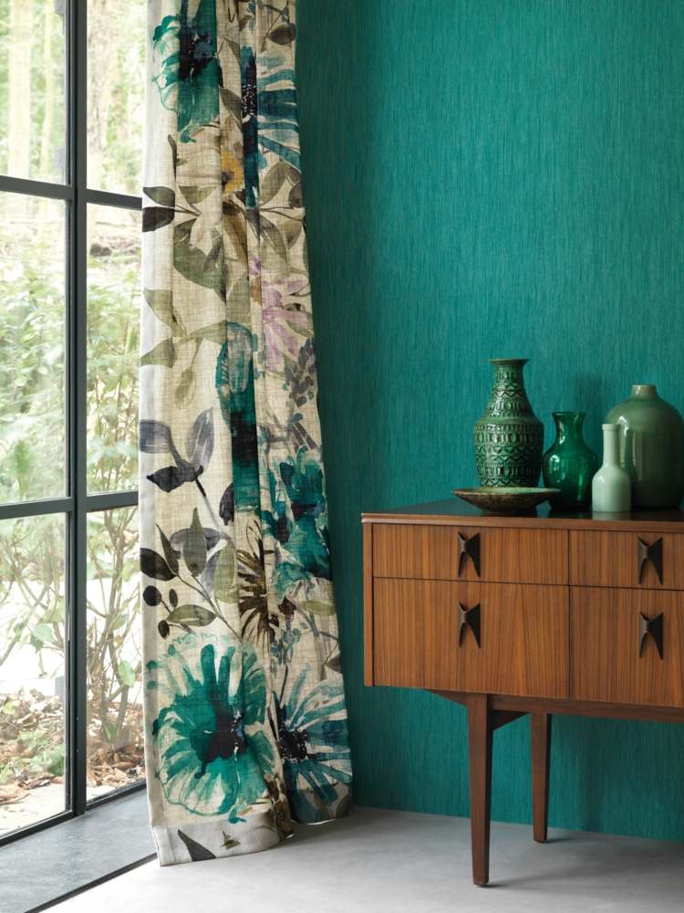 Rideau turquoise en 33 idées exotiques pour chaque pièce Décor rideaux Lin