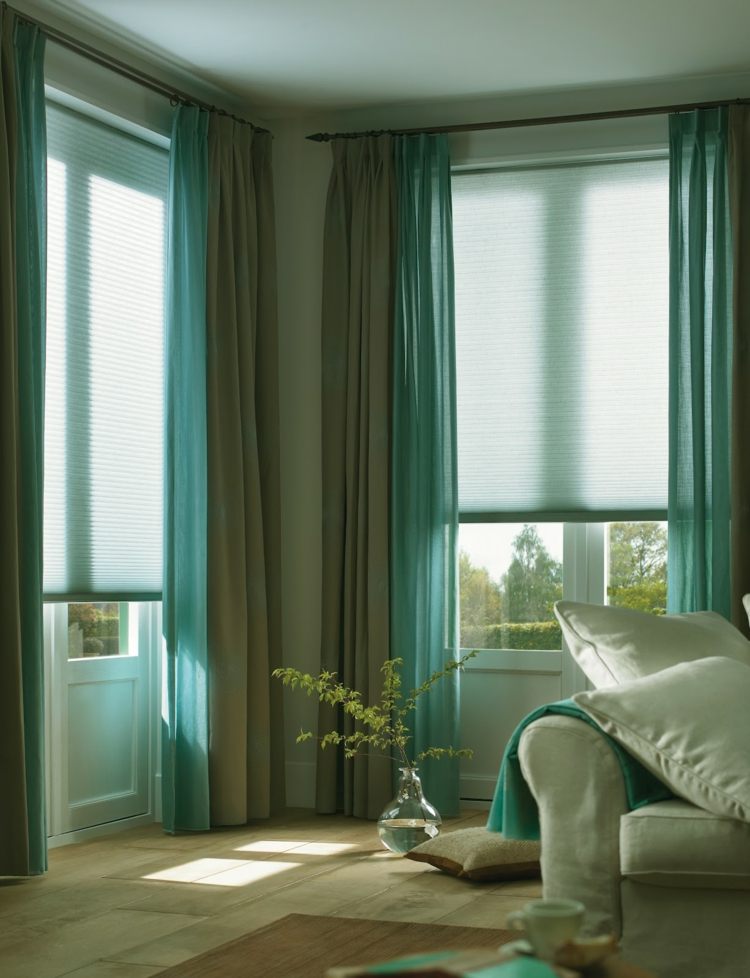 Rideau turquoise en 33 idées exotiques pour chaque pièce Décor rideaux Lin